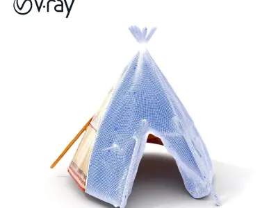 Traditional Teepee Model Pack with Native Patterns Low-poly 3D model