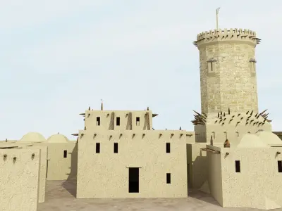 ancient city war valley Low-poly 3D model