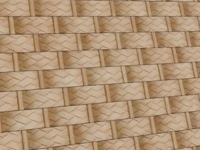 Natural Herringbone Wicker Weave PBR Texture