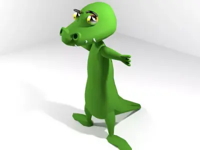 Cartoon Animal Crocodile 3D model