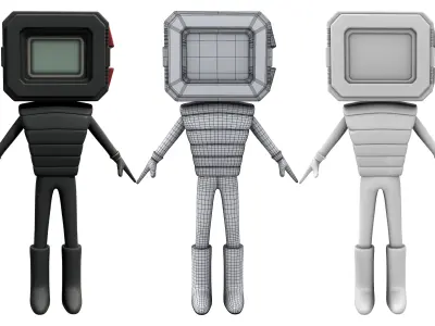 Rigged Watch Character Low-poly 3D model