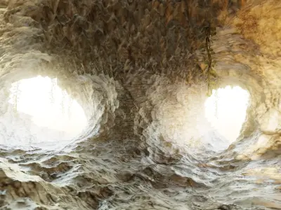 Cave V13 - Complex Cave Environment with Vegetation and Rocks 3D model