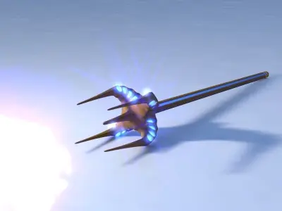 Cepter metal rod with light Free 3D model