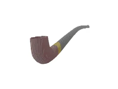 Voxel Tobacco Pipe v1 002 Low-poly 3D model