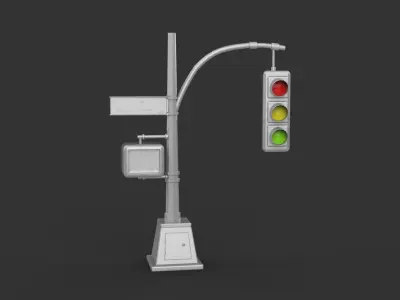 street props Low-poly 3D model