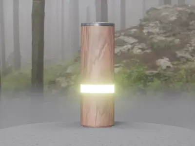 Wood Light-Column 5 - Low-Poly Street-Light Set-9 Low-poly 3D model