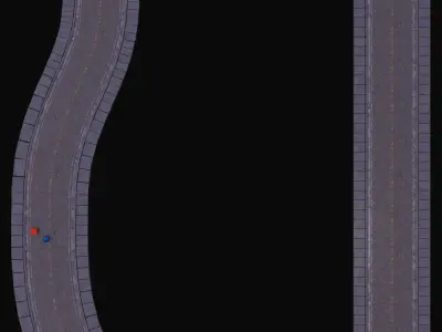Procedural Repeatable Wet Road and Sidewalk with Puddle Free 3D model
