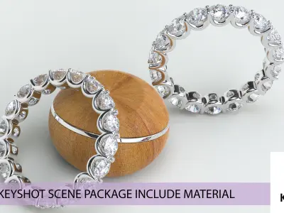 Jewelry Rendering Scenes - K005 - White light with brown  3D model