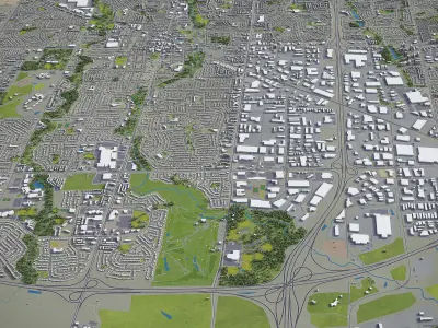 Brampton - City 3D Model Low-poly 3D model