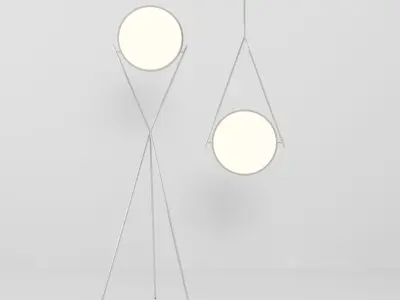 Dot Stance rotating floor lamp and pendant by Peter Bristol 3D model
