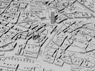 3D Nantes Map City Art Landmark Model of Nantes Skyline 3D Art 3D print model