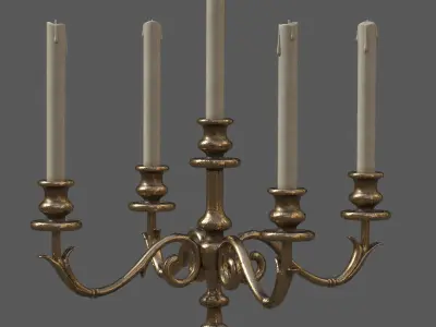 Table Candle Holder - Game Ready Low-poly 3D model
