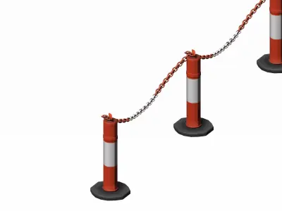 Plastic Traffic Fence Crowd Barrier Low-poly 3D model