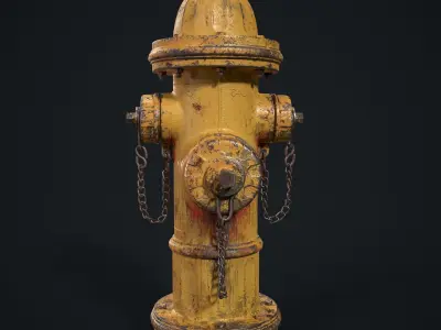 Fire Hydrant Low-poly 3D model 53