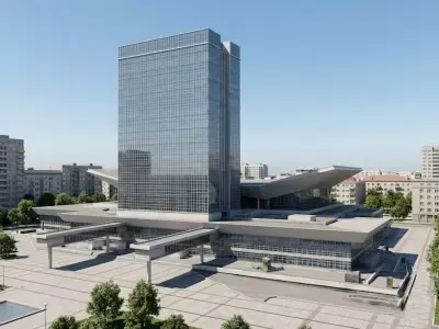 Muscat Airport Terminal High Quality 3D Exterior Model  OBJ FBX  Low-poly 3D model