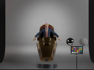 Professor X Low-poly 3D model