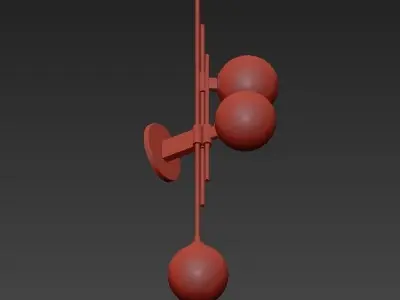 MATEL three balls hanging from pole 3D model