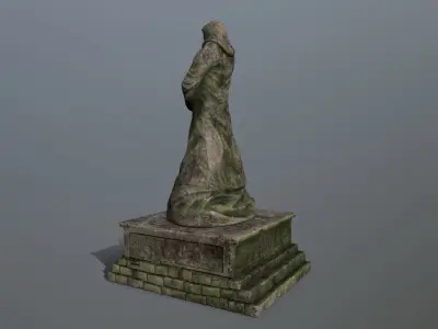 old statue  Low-poly 3D model