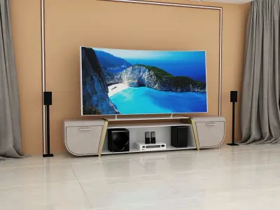 TV Cabinet Design Low-poly 3D model