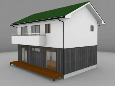House model for background 02 Low-poly 3D model
