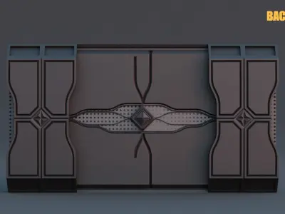 Game-Ready Sci-Fi Door Asset Low-poly 3D model