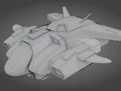 Sci-Fi Fighter Jet - Game Ready - PBR Low-poly 3D model