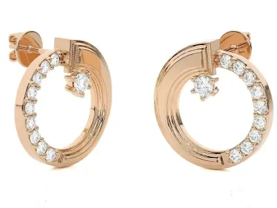 Light wt Women Diamond Earrings  3D print model