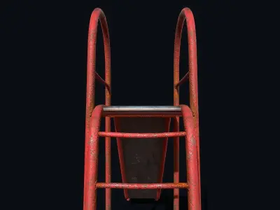 Old metal slide Low-poly 3D model