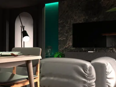 Paris 2021 Modern Living Room 3D model