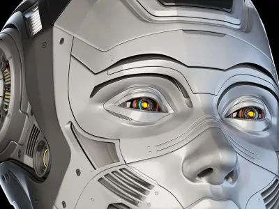 Female Robot Head  3D model