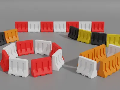 Road barrier 3D model