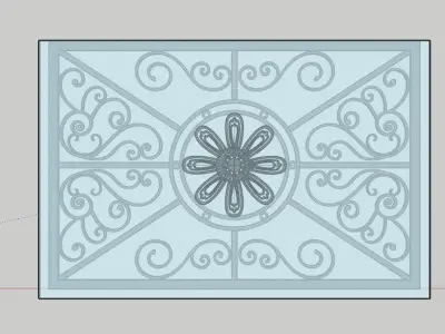 Iron Glass Roof Art Mounted Villa Facade 3D model 3D model 3D model