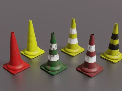 Traffic cones 3D Model Pack
