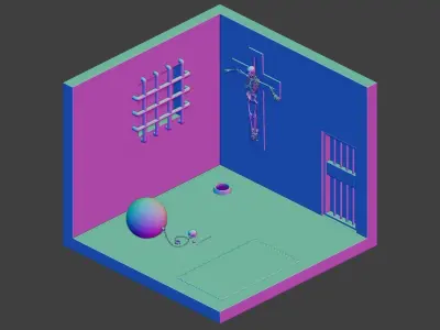 3D Dungeon room in castle 3D model