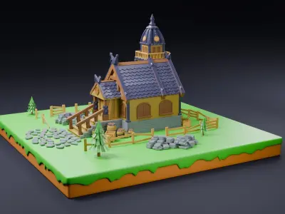 Viking house 03 3D model