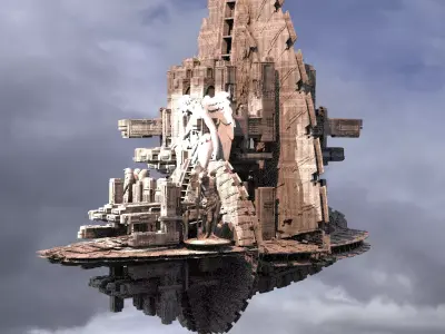 Ancient Maze city 2 Kit bash  3D model