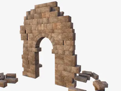Ruin Volubilis Arc Low-poly 3D model
