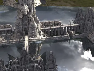 League of Legends inspired architecture City Kit bash 3D model