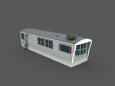 Mobile Trailer Home Game Ready  Low-poly 3D model