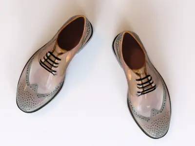 Iridescent Wingtip Oxford Shoes  Low-poly 3D model