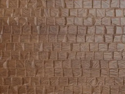 Rough-Texture Glossy Wood Block Parquet PBR Texture