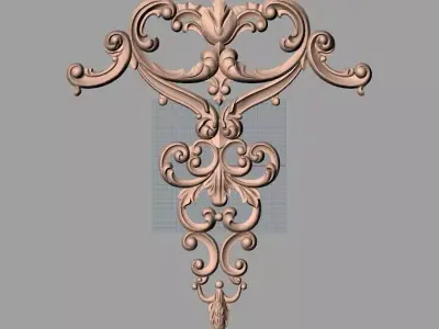 Door flower 3D relief STL Model for CNC woodworking carving E307 3D model