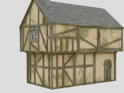 Medieval House Low-poly 3D model