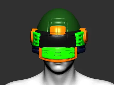 helmet high poly sculpt 3d printable ver 7 3D model 3D model 53