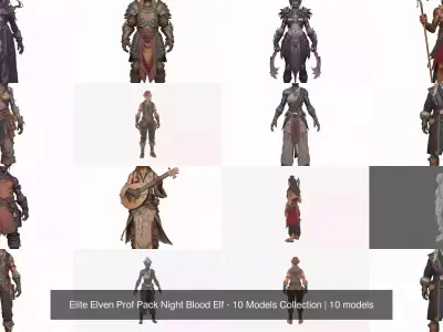 Elite Elven Prof Pack Night Blood Elf - 10 Models Collection