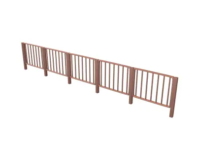 Iron Street Fence V2 003 Low-poly 3D model