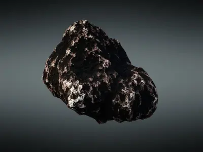 Asteroid meteorite Low-poly 3D model
