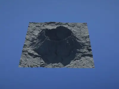 Landscape Environment Volcano Snow 44 Low-poly 3D model