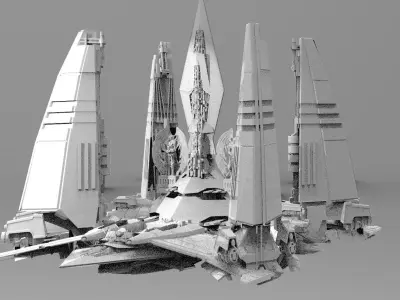 Chancellor Floating city Buildings 3D model