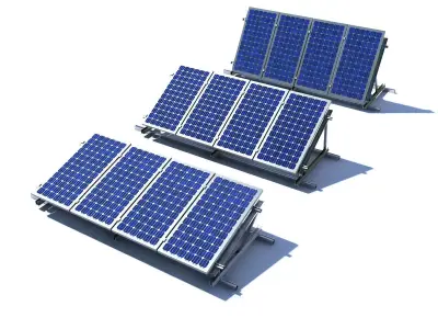 Solar Panels 3 Types 3D model